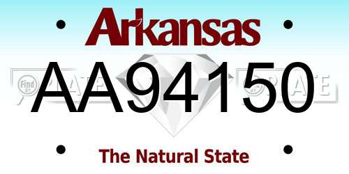 AA94150 Arkansas License Plate