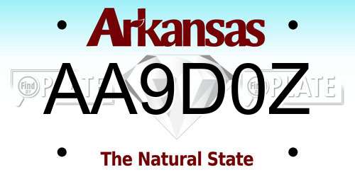 AA9D0Z Arkansas License Plate
