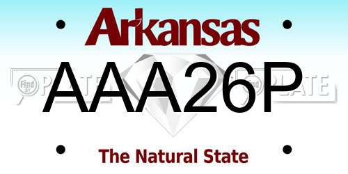 AAA26P Arkansas License Plate
