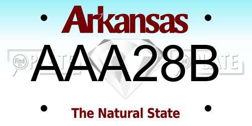 AAA28B Arkansas License Plate