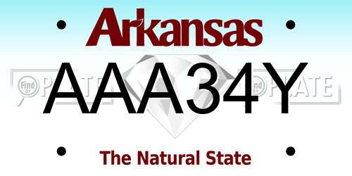 AAA34Y Arkansas License Plate