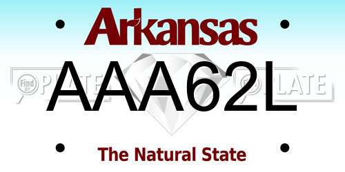 AAA62L Arkansas License Plate