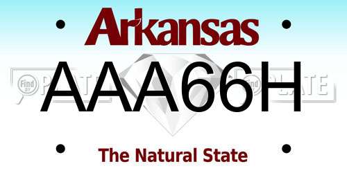 AAA66H Arkansas License Plate