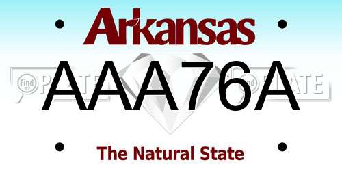 AAA76A Arkansas License Plate