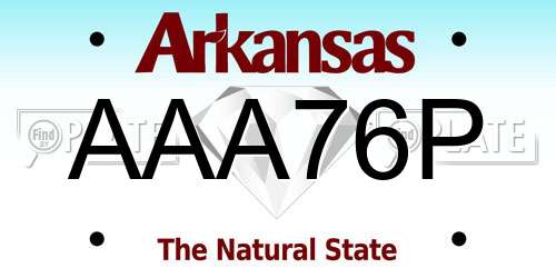 AAA76P Arkansas License Plate