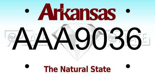 AAA9036 Arkansas License Plate