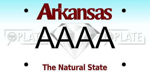 AAAA Arkansas License Plate