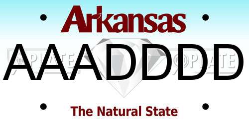 AAADDDD Arkansas License Plate
