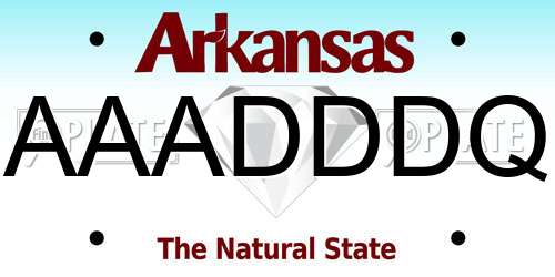 AAADDDQ Arkansas License Plate