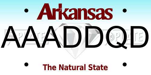 AAADDQD Arkansas License Plate