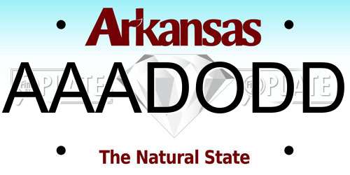 AAADODD Arkansas License Plate