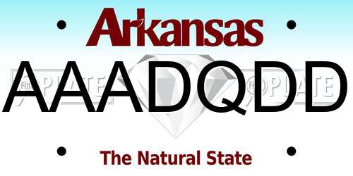 AAADQDD Arkansas License Plate