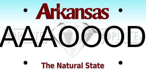 AAAOOOD Arkansas License Plate