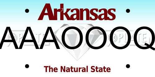 AAAOOOQ Arkansas License Plate