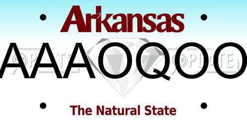 AAAOQOO Arkansas License Plate