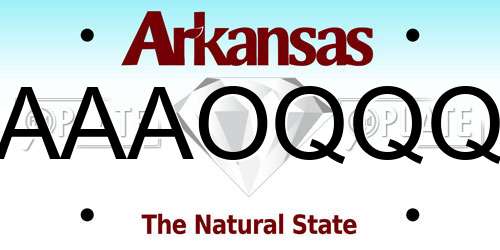 AAAOQQQ Arkansas License Plate