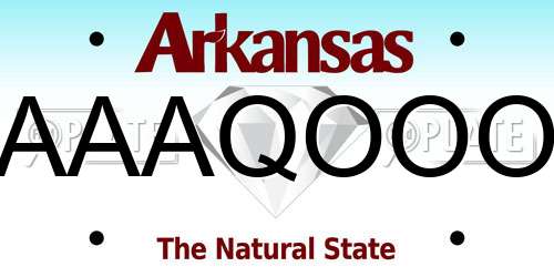 AAAQOOO Arkansas License Plate