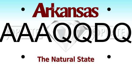 AAAQQDQ Arkansas License Plate