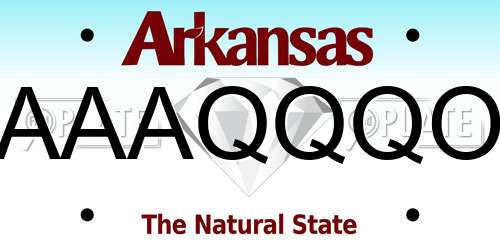AAAQQQO Arkansas License Plate