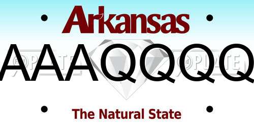 AAAQQQQ Arkansas License Plate