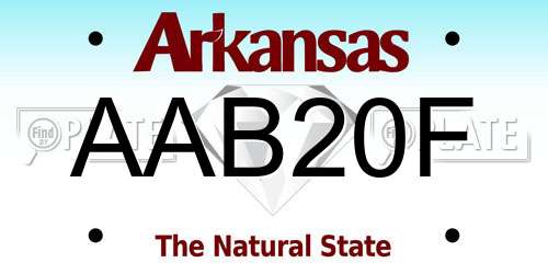 AAB20F Arkansas License Plate
