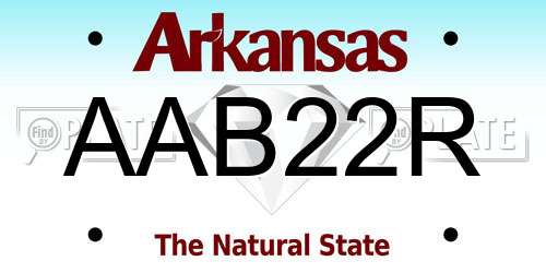 AAB22R Arkansas License Plate