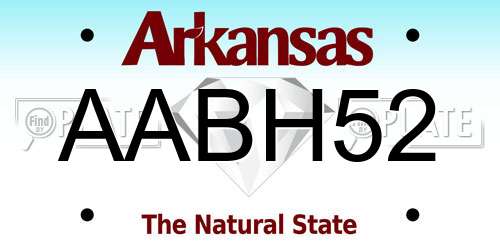 AABH52 Arkansas License Plate