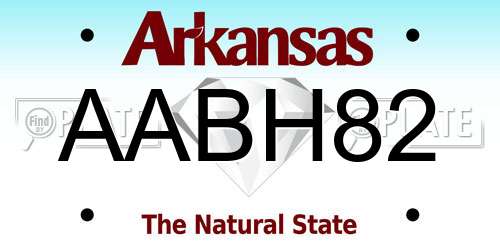AABH82 Arkansas License Plate