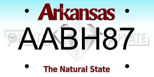 AABH87 Arkansas License Plate
