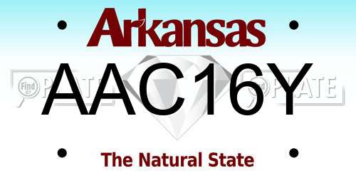 AAC16Y Arkansas License Plate