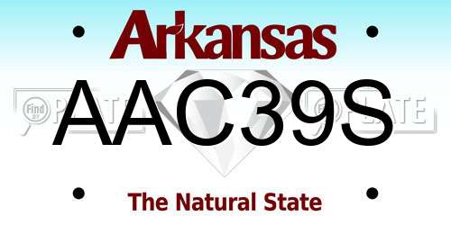 AAC39S Arkansas License Plate
