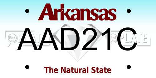 AAD21C Arkansas License Plate