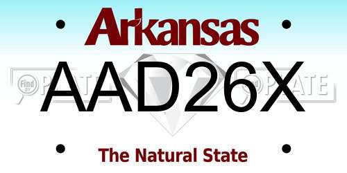 AAD26X Arkansas License Plate