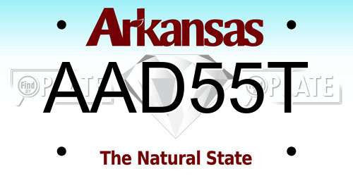 AAD55T Arkansas License Plate