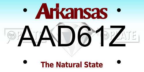 AAD61Z Arkansas License Plate