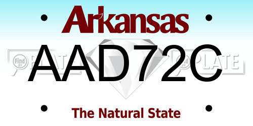 AAD72C Arkansas License Plate