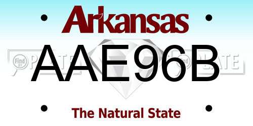 AAE96B Arkansas License Plate