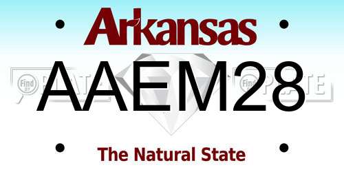 AAEM28 Arkansas License Plate