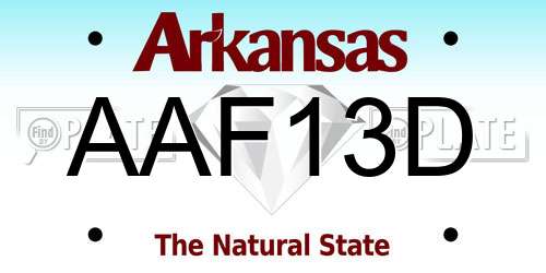 AAF13D Arkansas License Plate