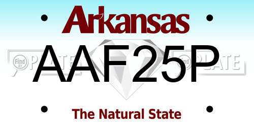 AAF25P Arkansas License Plate
