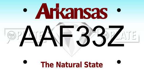 AAF33Z Arkansas License Plate