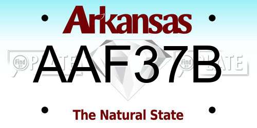 AAF37B Arkansas License Plate
