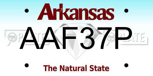 AAF37P Arkansas License Plate