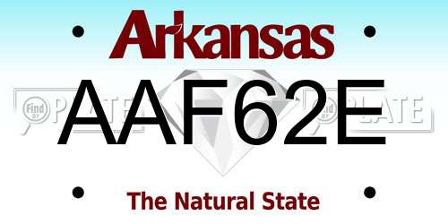 AAF62E Arkansas License Plate