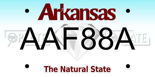 AAF88A Arkansas License Plate