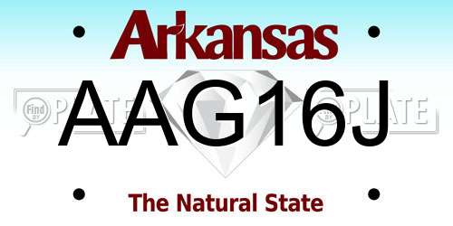 AAG16J Arkansas License Plate