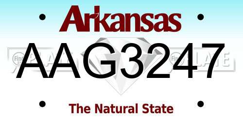 AAG3247 Arkansas License Plate
