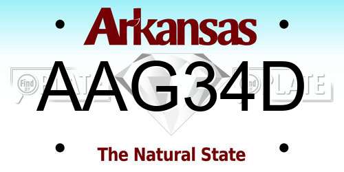 AAG34D Arkansas License Plate