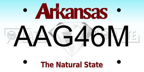 AAG46M Arkansas License Plate