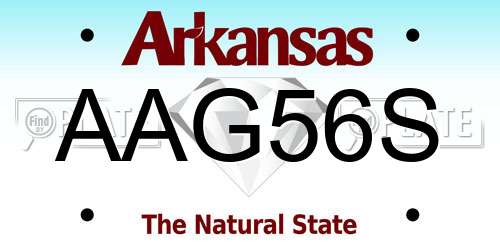 AAG56S Arkansas License Plate